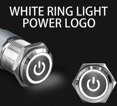 16mm 12V LED ON OFF Waterproof Stainless Steel Latching Push Button Power Switch