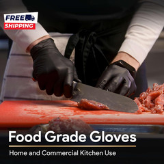 6 Mil Black Nitrile Gloves Heavy Duty Mechanic and Food Grade Glove