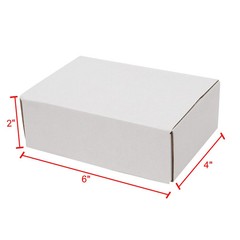6x4x2” Shipping Boxes 50 Pack White Corrugated Cardboard Box Mailer Paper Boxes