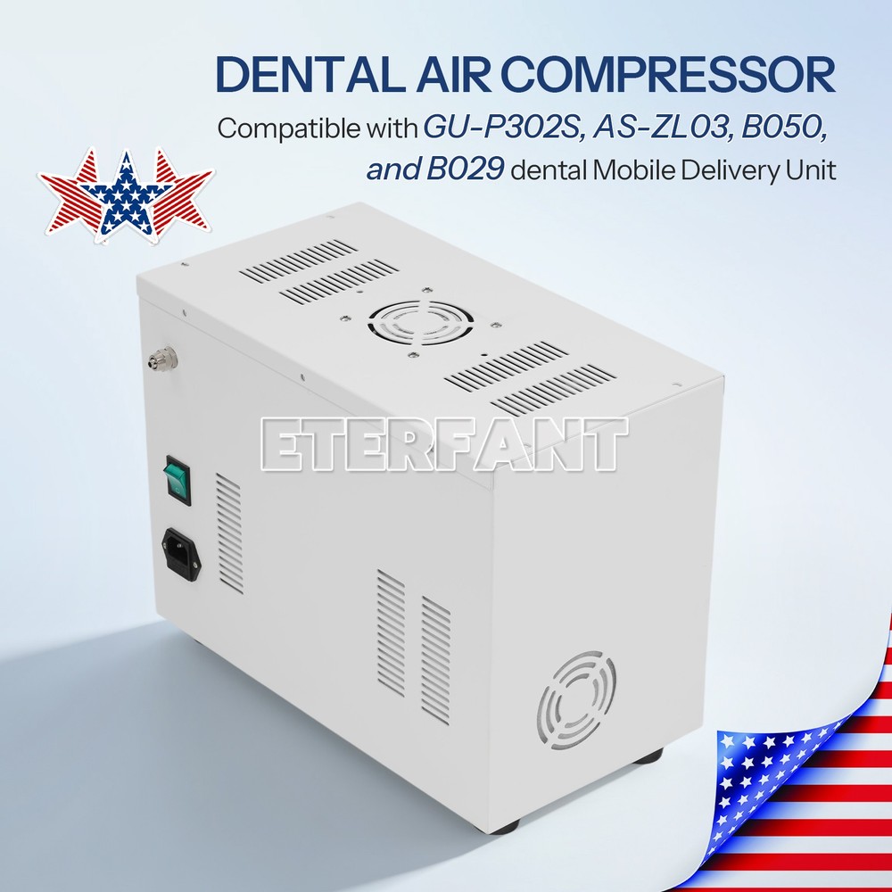 Oil-Free Air Compressor Silent Compatible with Dental Mobile Delivery Unit