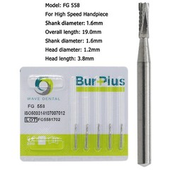 Wave Dental Carbide Burs High Speed Friction Grip FG 556 557 557L 558 Midwest