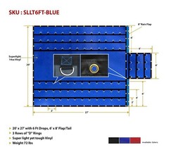 2 Pack Superlight 14oz Flatbed Trailer Lumber Steel Tarp 20×27 (6′ Drop) – Blue