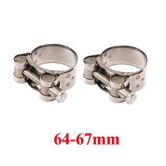 2X T-Bolt Stainless Steel Heavy Duty Motorcycle Exhaust Hose Pipe Muffler Clamp