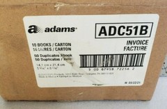 Adams 2-Part Carbonless Bound Sales Order Invoice Books 50-Set Per Book x 10