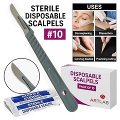 STERILE DISPOSABLE SCALPELS #10 – 10 PCS SINGLE USE SUITABLE FOR DERMAPLANING
