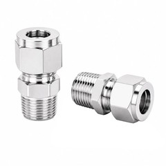 Pysrych 304 Stainless Steel Compression Fitting 1/4″ OD x 1/8″ NPT, Copper