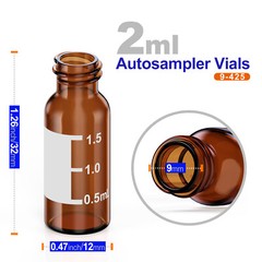 50000x 2ml 9mm HPLC Vials Clear Autosampler Borosilicate Sample Graduation 9-425