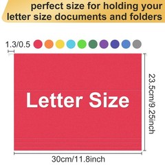 Letter Size, Red, Orange, Yellow, Light Blue, Green, Dark Purple, Gray