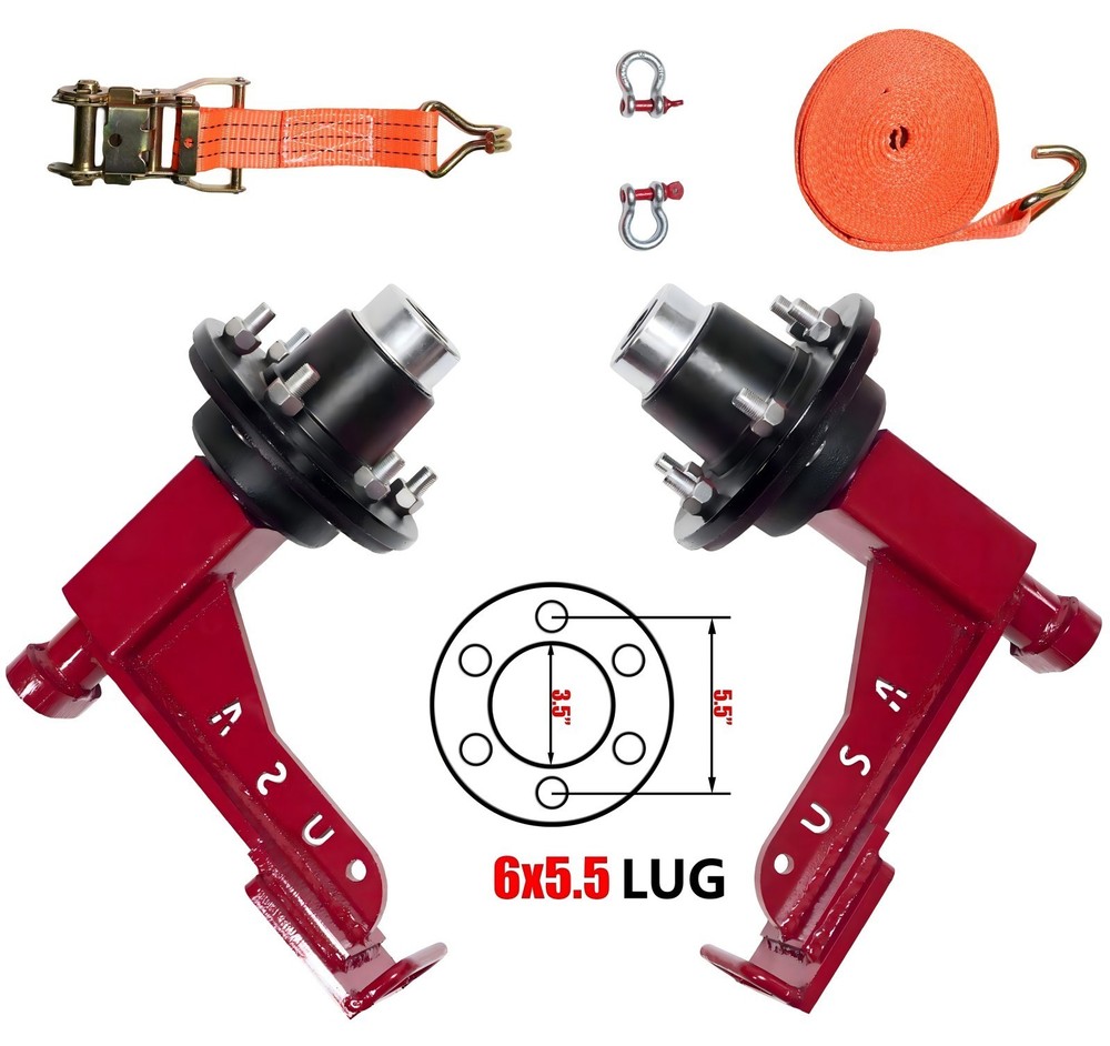 2-Pack 15000lbs Shipping Container Wheels，6×5.5 Lug，Heavy-Duty Container Axles