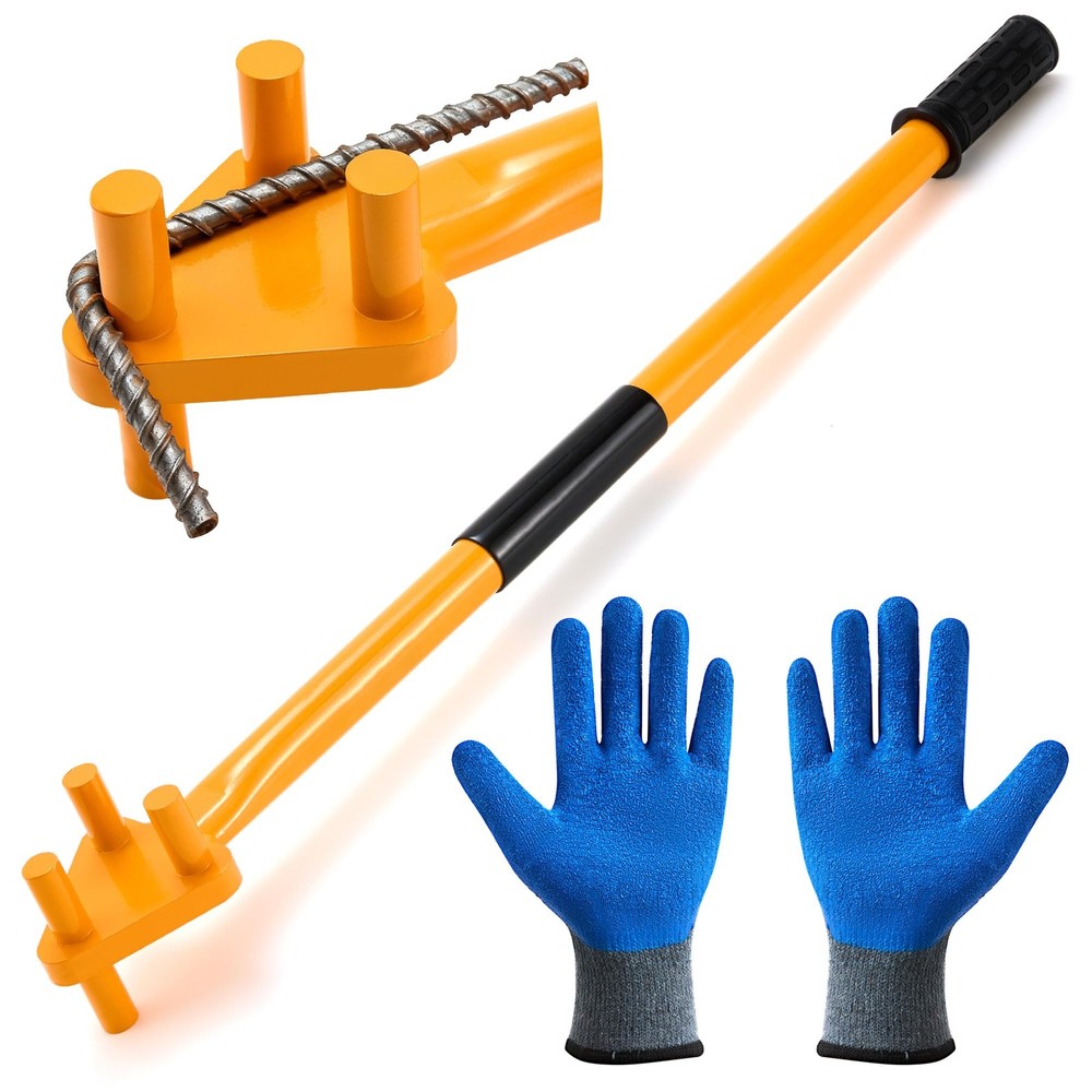 Rebar Bender Manual Hand Operated for 5/8″ Steel Bar, Heavy Duty Rebar Bendin…