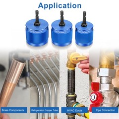 3x Copper Pipe Cleaner Drill Set 1/2″ 3/4″ 1″ Metal Tube Plumber Cleaning Tool