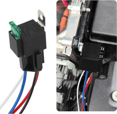 4Pin 12V Relay with 30A Fuse,Spst Normally Open Car Relay with 14 AWG Harness,Un