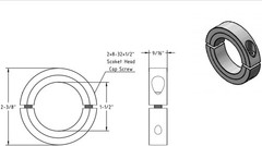 Bore 1-3/4” Double Split Shaft Collar Stainless Steel Lock Collar Clamp Set …
