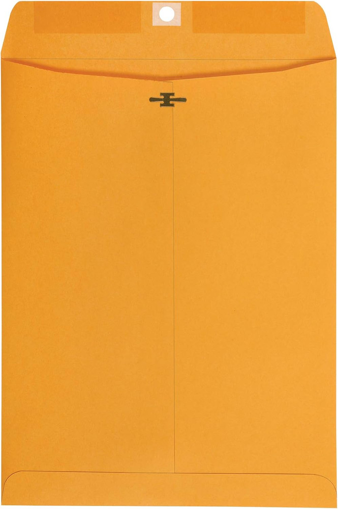 100 Pack Clasp Kraft Envelopes for Documents Gummed Mailing Envelope 9″ X 12″