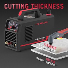 55Amp Plasma Cutter,Non-Touch Pilot Arc Blowback Cutting Machine,110/220V,Non HF