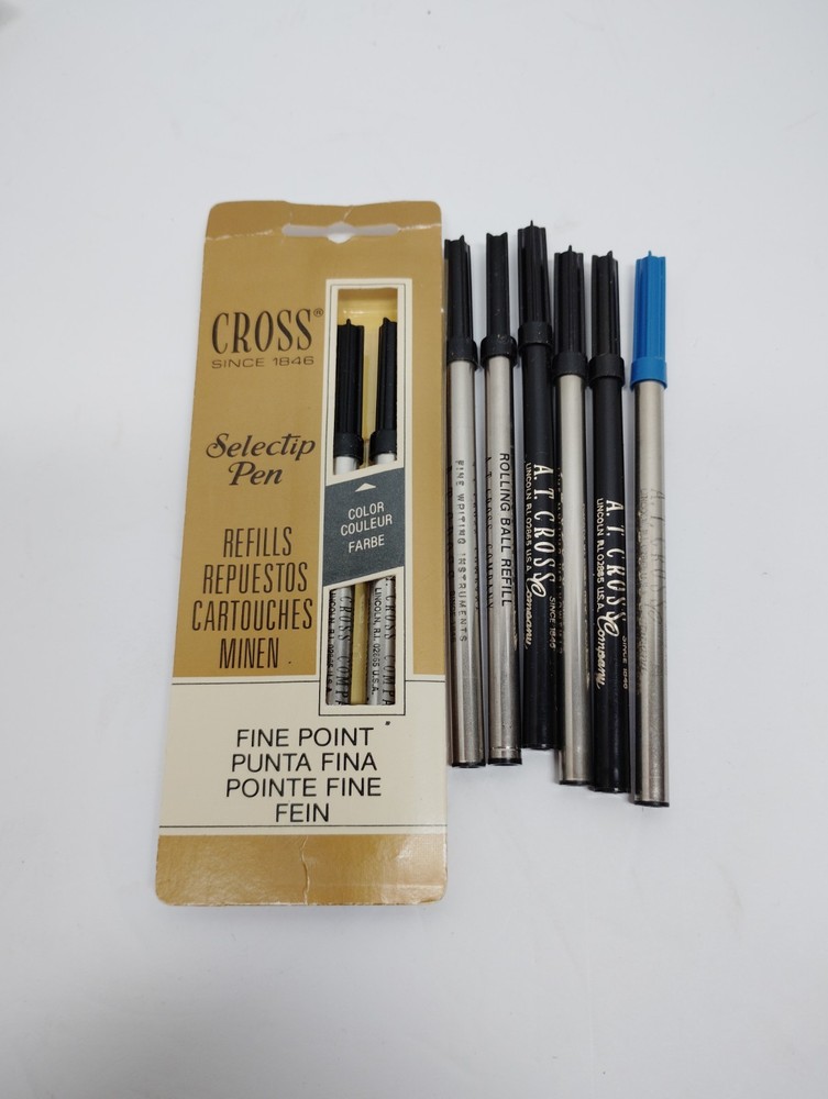 Cross Gel Ink Rolling Ball Refill for Selectip Pens Lot Of 8 A.T Cross Company