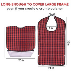 Oulisen 3 Pcs Adult Bibs For Men Women Washable, Adult, Classic Plaid
