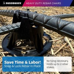 Sandbaggy Plastic Rebar Chair – Elevates Rebar 1″ or 1.25″ – Rebar #3 to #5