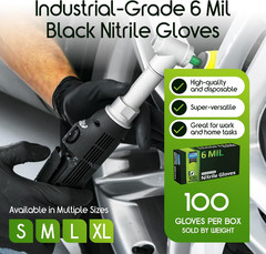 Black Nitrile Gloves HEAVY DUTY 6 Mil Nitrile Chemical Resistant Medical Cooking