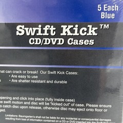 50 Swift Kick™ CD/DVD/Blu-Ray Cases Lever Eject Disk 5 Pack Sealed 10 Packs=50