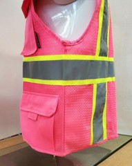 Two Tone High Visibility Pink Safety Vest Size Small – 5XL