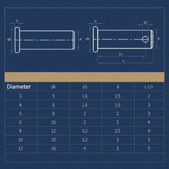 3mm 4mm 5mm 6mm 8mm 10mm CLEVIS PIN A2 304 STAINLESS STEEL HINGE PIN RIGGING PIN