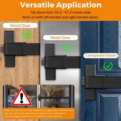 BEAMNOVA 32 Inch Black 2-in-1 Commercial Door Push Bar Panic Exit Device