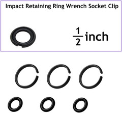 1/2” and 3/8″ Impact Retaining Ring Clip, Friction Ring, Hog Ring, Lock Ring wit