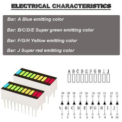8 Segment LED Bar Graph Display Red Yellow Blue Green Indicator 20 Pin DIP
