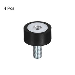 Rubber Mount 4pcs M5 Male/Female Vibration Isolator Shock Absorber, D15mmxH10mm