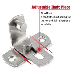 Jiozermi 4 Pcs 90 Degree Right Angle Door Latch with Screws, Sliding Door Loc…