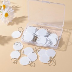 40pcs Pack White Plastic Key Tags and Round Stickers