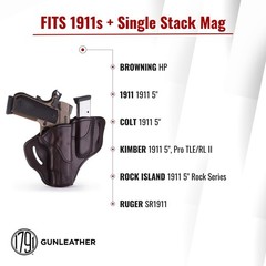 1791 GunLeather Combo 1911 Holster and Mag Pouch, Right Hand OWB Leather Gun …