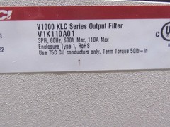 NEW TCI TRANS COIL V1000 KLC SERIES OUTPUT FILTER V1K110A01 3HP, 60Hz, 600v max