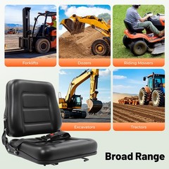 NEW UNIVERSAL FORKLIFT SEAT FITS CLARK CAT HYSTER YALE TOYOTA MITSUBISHI BLACK