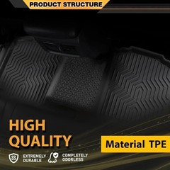 Dodge Ram 2500 3500 10-18 1500 09-23 Crew Cab All Weather Floor Mats TPE 3PCS