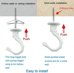 Ceiling Hooks, Heavy Duty Swag Hook 65mm/2.6″ with Screws Bolts and Toggle Wi…