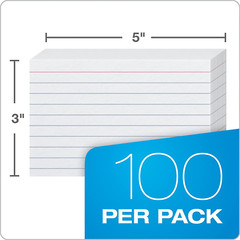 Heavyweight Ruled Index Cards, 3″ X 5″, White, 100 per Pack (63500)