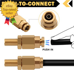 4 PCS 1/4″ Inflation Schrader Valve with Push to Connect for 1/4″ OD Air Line