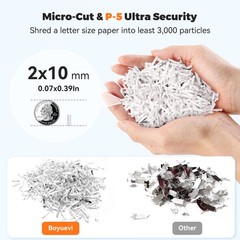 QUIETLEMON 200 Sheet Auto Feed Paper Shredder P-5 Micro Cut 5.8 Gal Office Home.