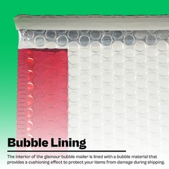 50 Pcs 13.75″x11″ Glamour Metallic Poly Bubble Mailers Red Mailing Envelope Bags