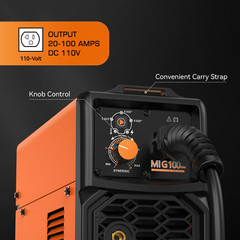 JASIC Welder MIG100 2IN1 Gas/Gasless MIG Welding Machine 110V Portable w/Synergy