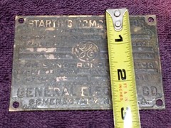 Vtg GE GENERAL ELECTRIC COMPENSATOR METAL ID PLATE TAG SCHENECTADY NEW YORK USA