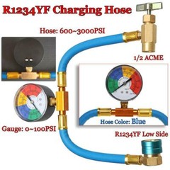 Self-Sealing 134 a/ 1234 yf A/C Can Tap Gauge Hose Recharge AC Conditioning