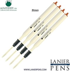 4 Pack- Monteverde L13 Soft Roll Ballpoint Refill Brown Medium Tip 0.7mm