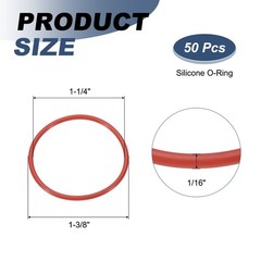 50Pcs AS-026 Silicone O-Ring 70A Durometer 1-1/4″ ID 1-3/8″ OD 1/16″ Width