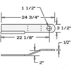 2 of Rotary Blade 24.75″ x 3.5″ x 0.5″ w/ 1.5″ Hole CCW USA Made 462BH Farmer