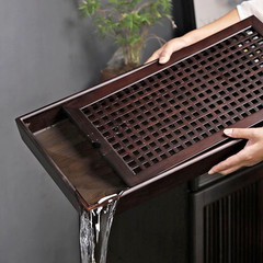 X-Large 19 Inch Bamboo Chinese Gongfu Tea Ceremony Tray with Drain Drainage T…