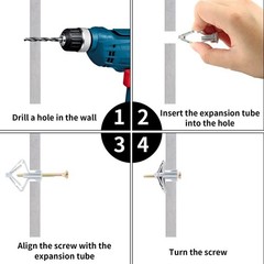 50 Pcs Drywall Anchors Kit Butterfly Anchors Hollow Wall Anchors Heavy Duty Dry