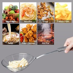Eisinly Strainer Skimmer Spoon for Cooking and Frying, 6.3 Inches, Silver
